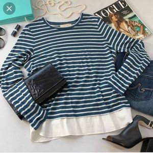 TORY BURCH Striped Linen Top